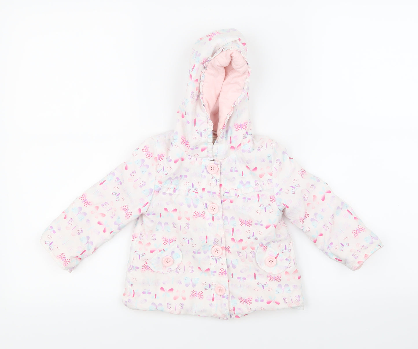 George Girls White   Jacket Coat Size 9-12 Months