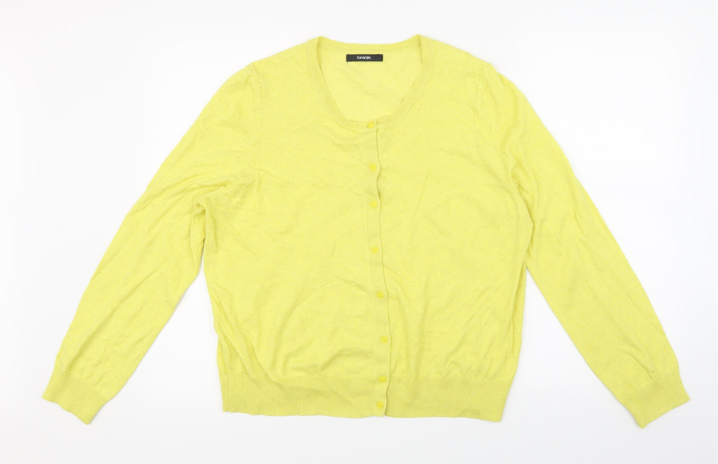 George Womens Yellow  Knit Cardigan Jumper Size 20