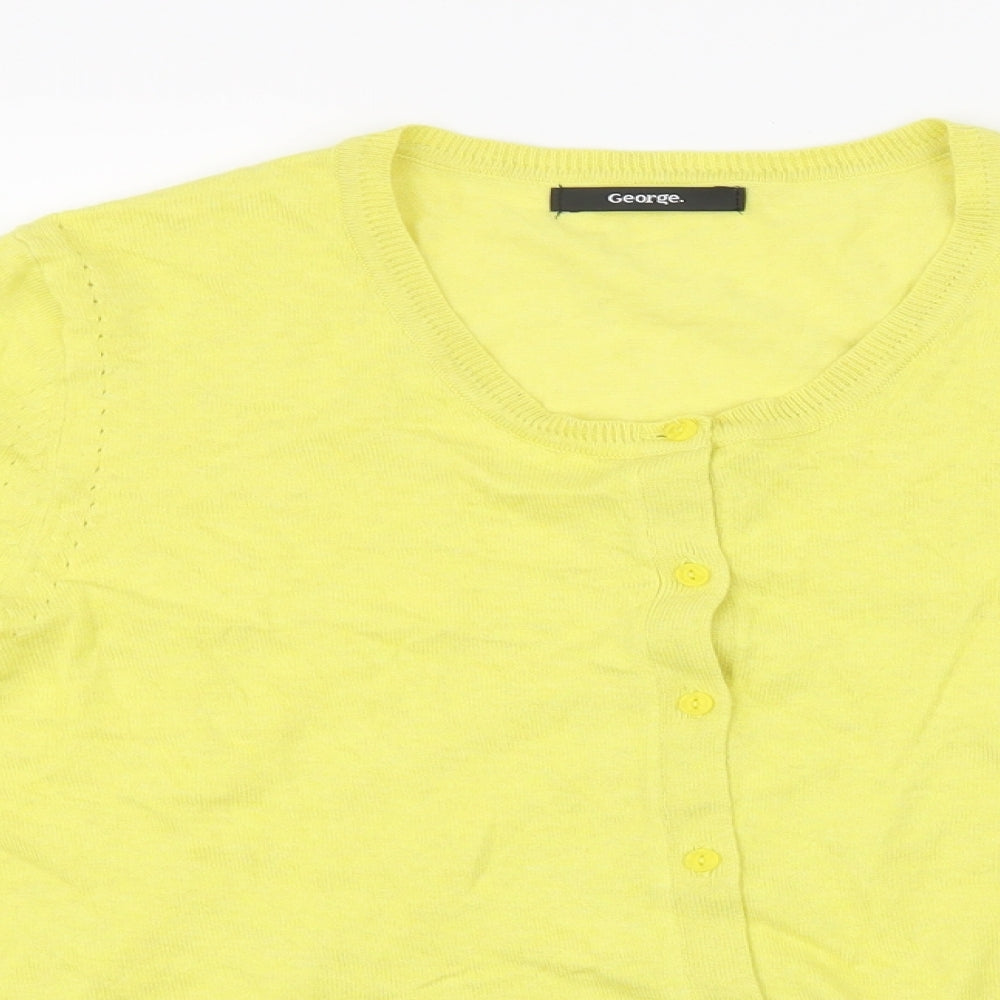 George Womens Yellow  Knit Cardigan Jumper Size 20