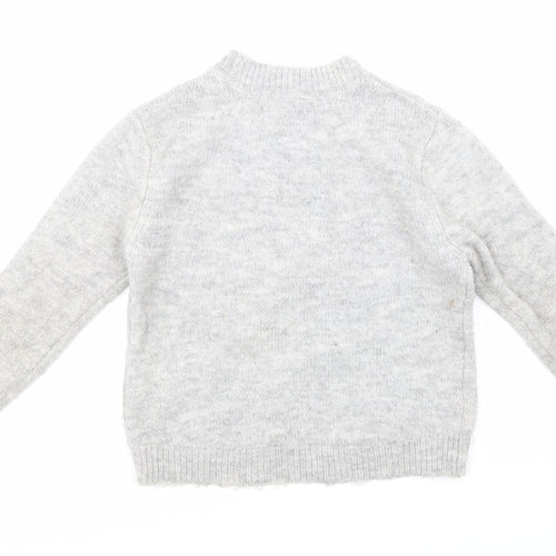 Primark Girls Grey  Knit Pullover Jumper Size 7-8 Years