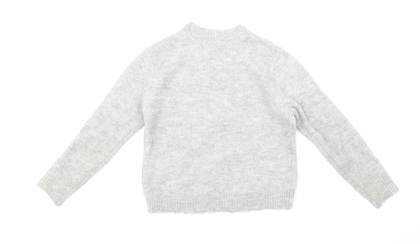 Primark Girls Grey  Knit Pullover Jumper Size 7-8 Years