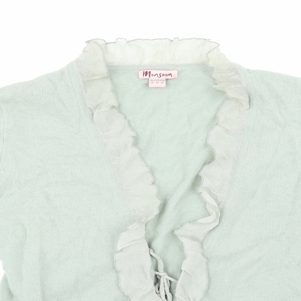 Monsoon Womens Green   Cardigan Jumper Size 14