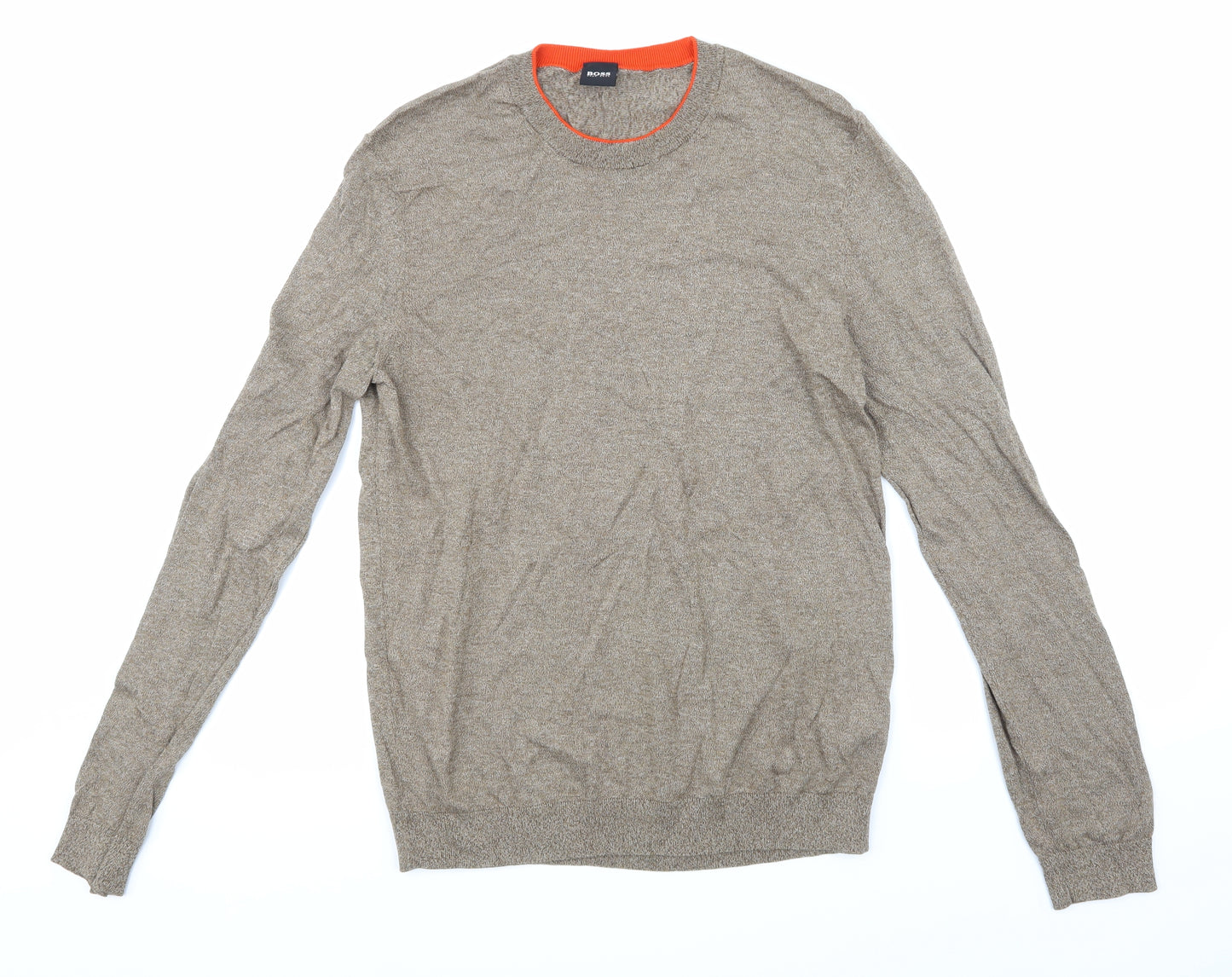 HUGO BOSS Mens Brown  Knit Pullover Jumper Size L