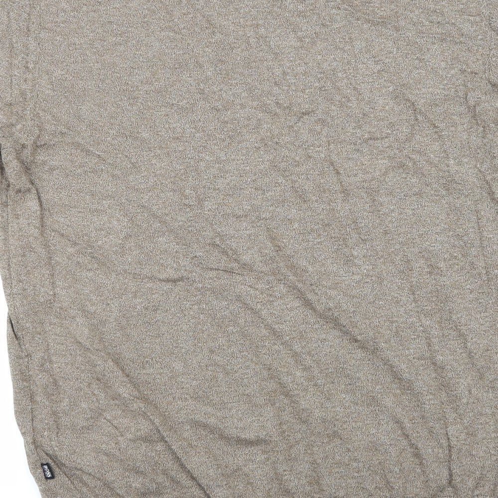 HUGO BOSS Mens Brown  Knit Pullover Jumper Size L