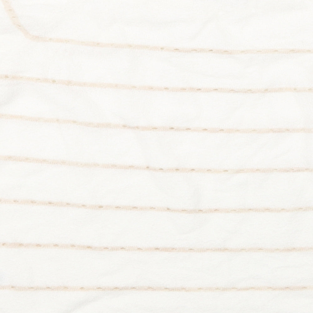 Oliver Bonas Womens White Striped Knit Pullover Jumper Size 14