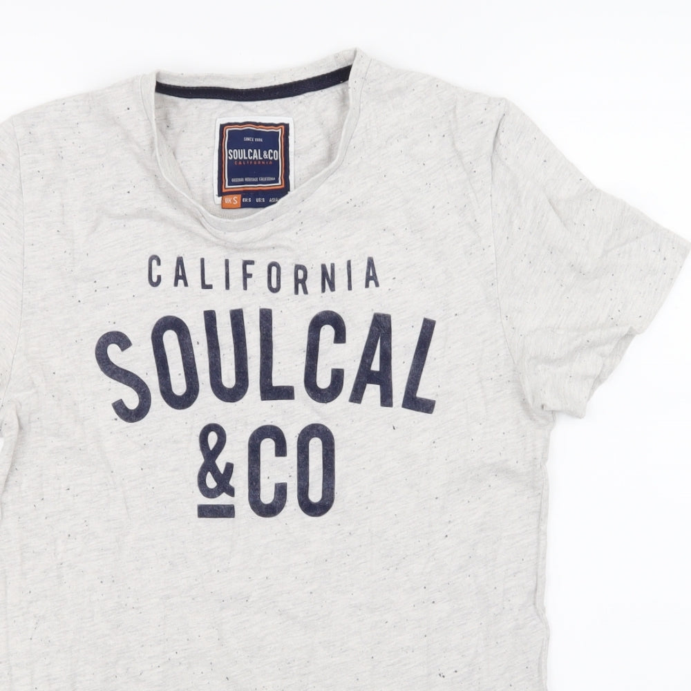 SoulCal&Co Mens Grey    T-Shirt Size S