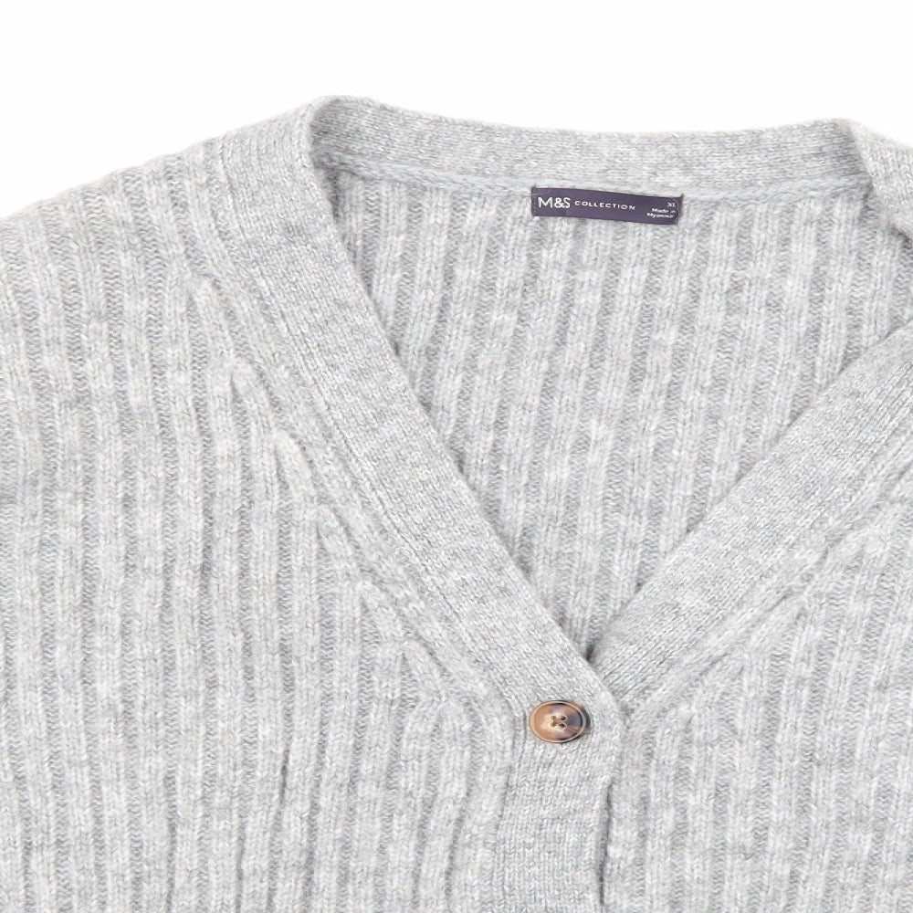 Marks and Spencer Womens Grey  Knit Cardigan Jumper Size XL