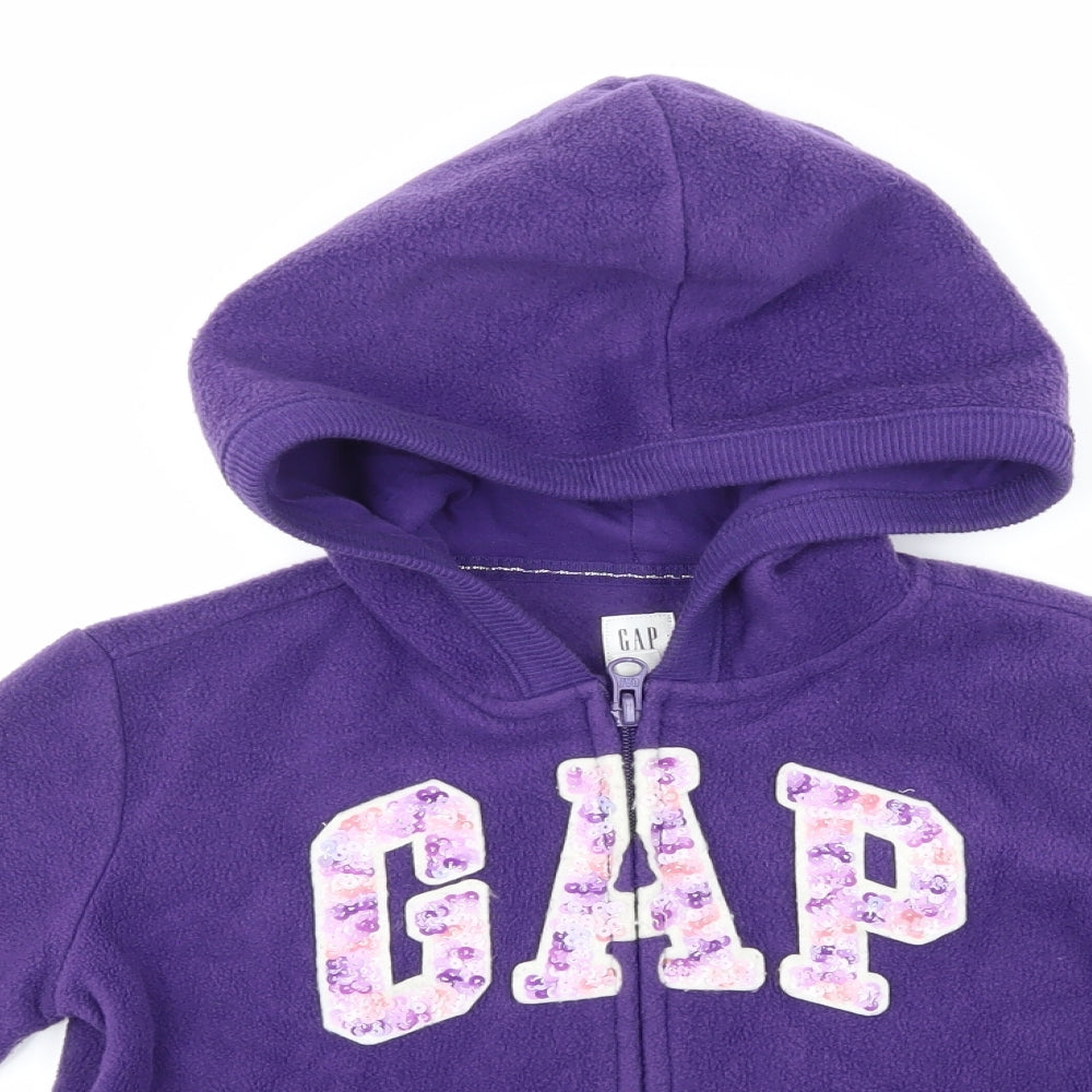 Gap Girls Purple  Fleece Full Zip Hoodie Size 6-7 Years