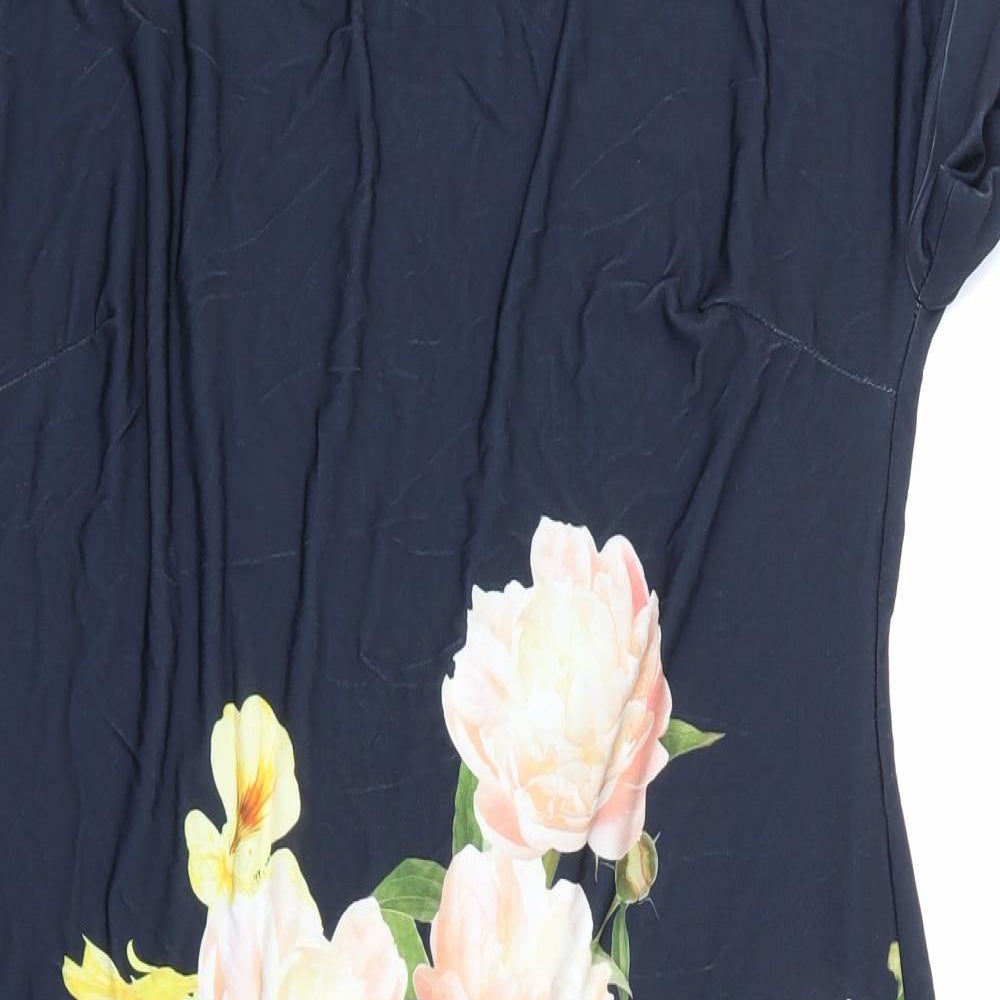 M&Co Womens Blue Striped  A-Line  Size 14