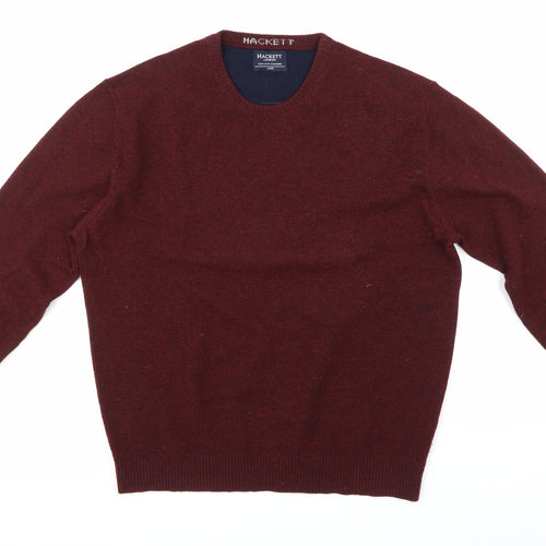 Hackett Mens Purple  Knit Pullover Jumper Size L