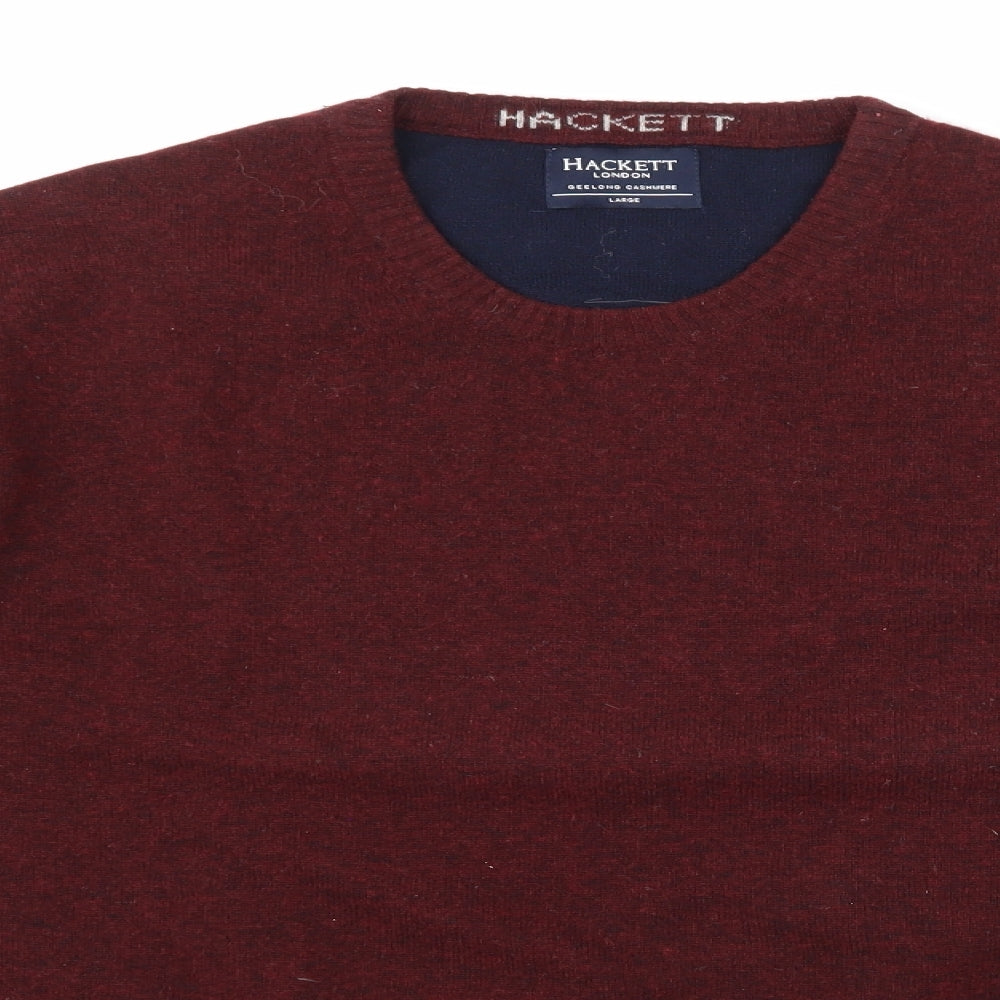 Hackett Mens Purple  Knit Pullover Jumper Size L