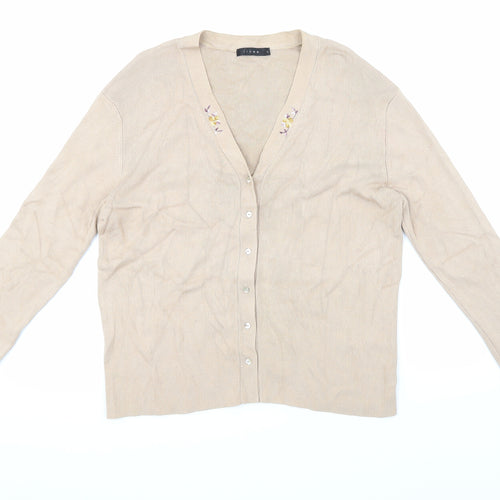 Linea Womens Beige   Cardigan Jumper Size L