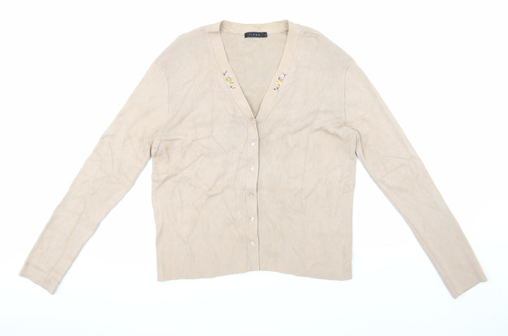 Linea Womens Beige   Cardigan Jumper Size L