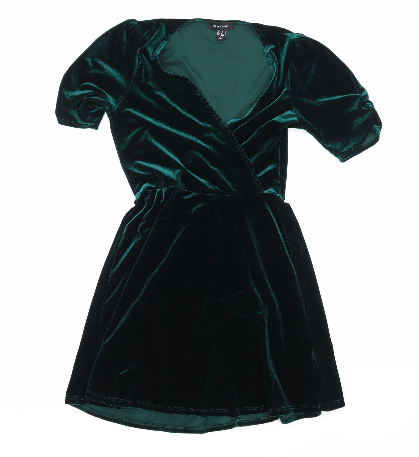 New Look Womens Green  Velour A-Line  Size 10