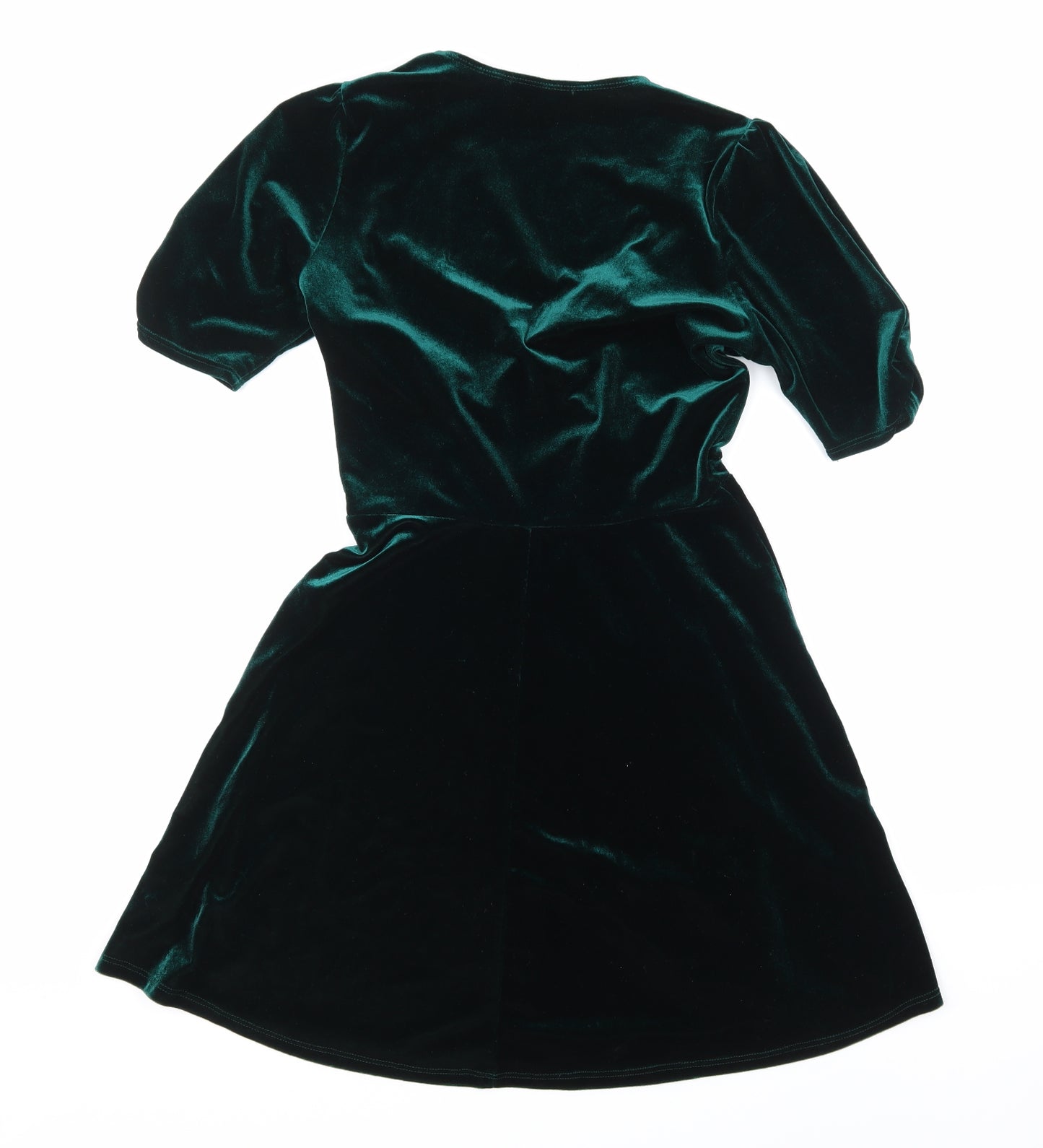 New Look Womens Green  Velour A-Line  Size 10