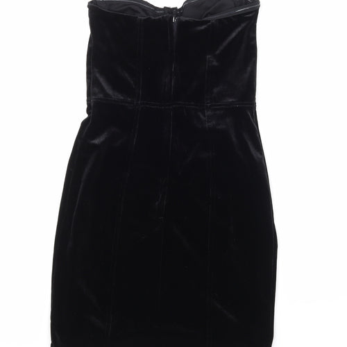 H&M Womens Black  Velour Mini  Size 8