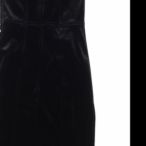 H&M Womens Black  Velour Mini  Size 8