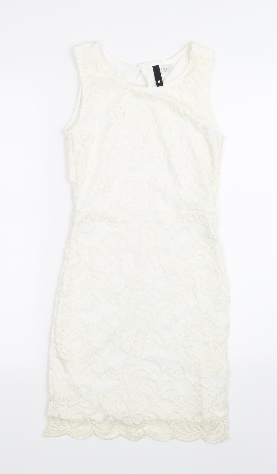 H&M Womens White  Lace A-Line  Size 8