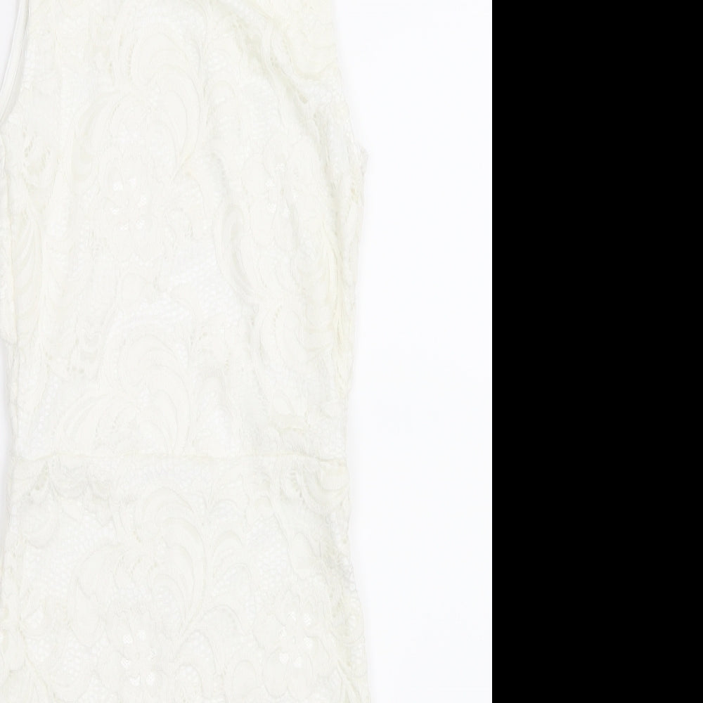 H&M Womens White  Lace A-Line  Size 8