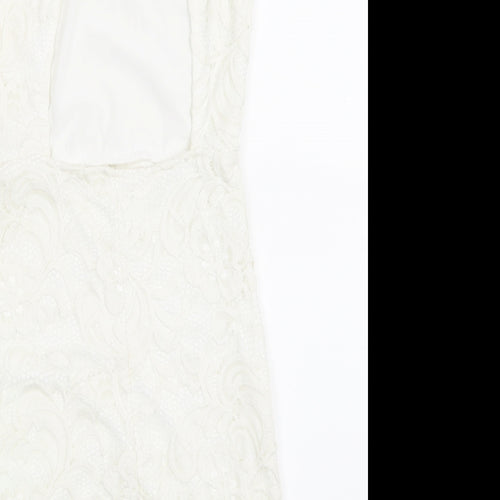 H&M Womens White  Lace A-Line  Size 8