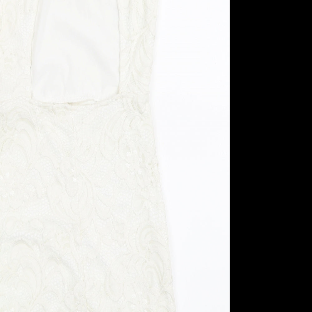 H&M Womens White  Lace A-Line  Size 8