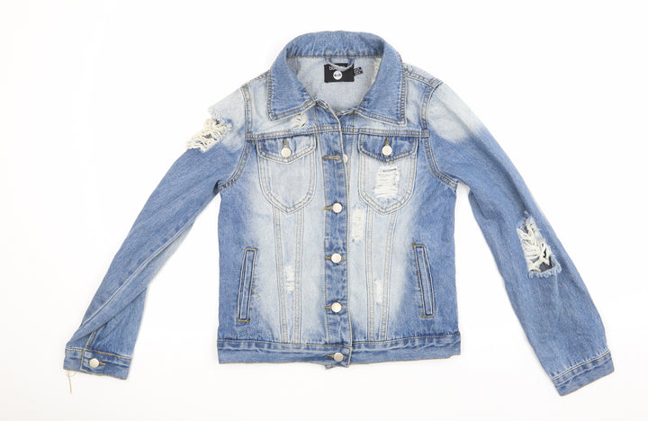 Boohoo Womens Blue Denim Jacket Size 6