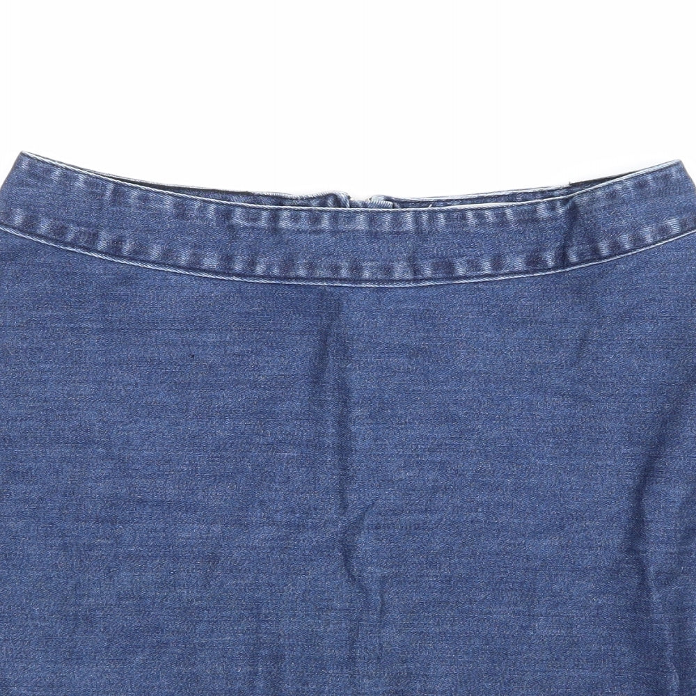 Mads Norgaard Womens Blue  Denim Mini Skirt Size 8