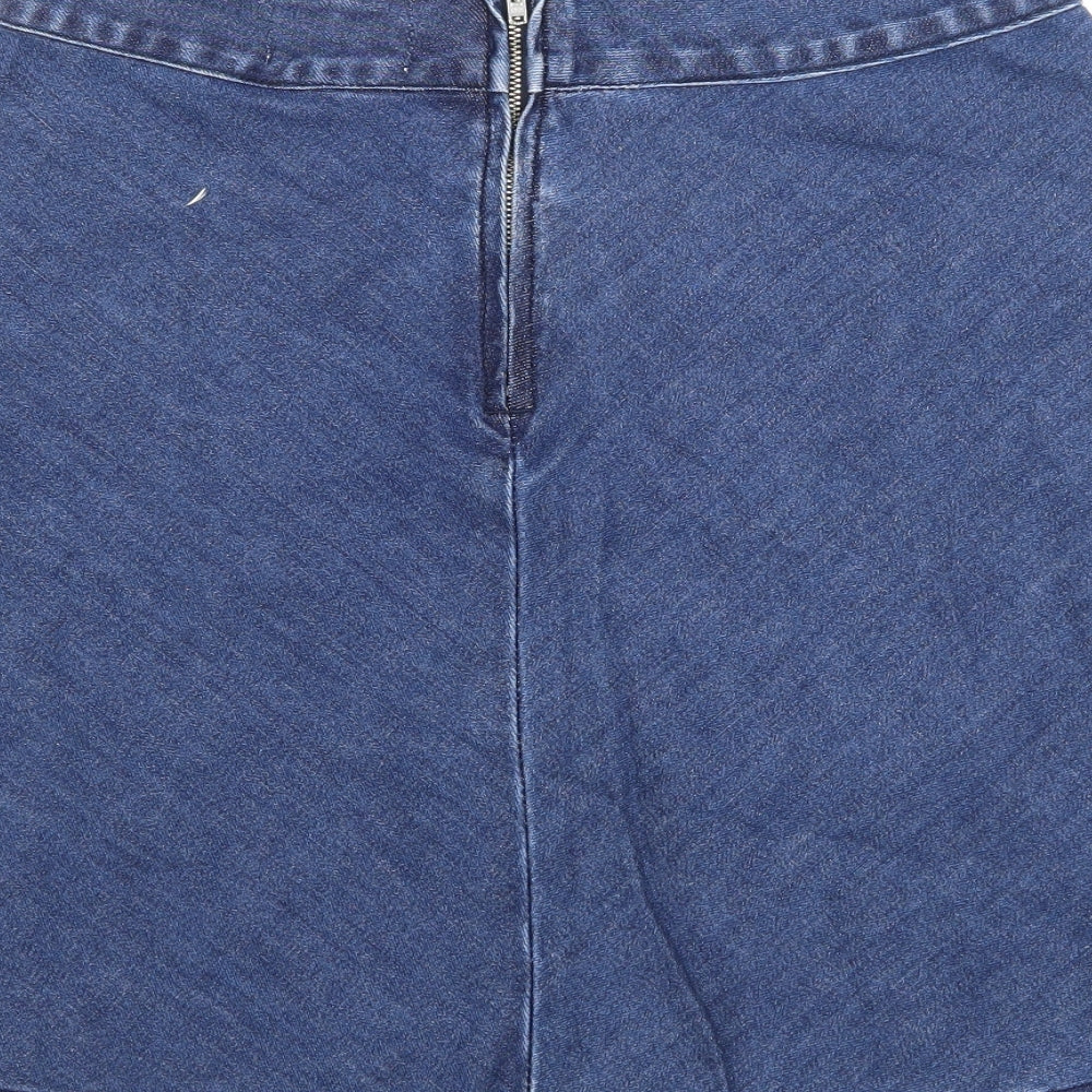 Mads Norgaard Womens Blue  Denim Mini Skirt Size 8
