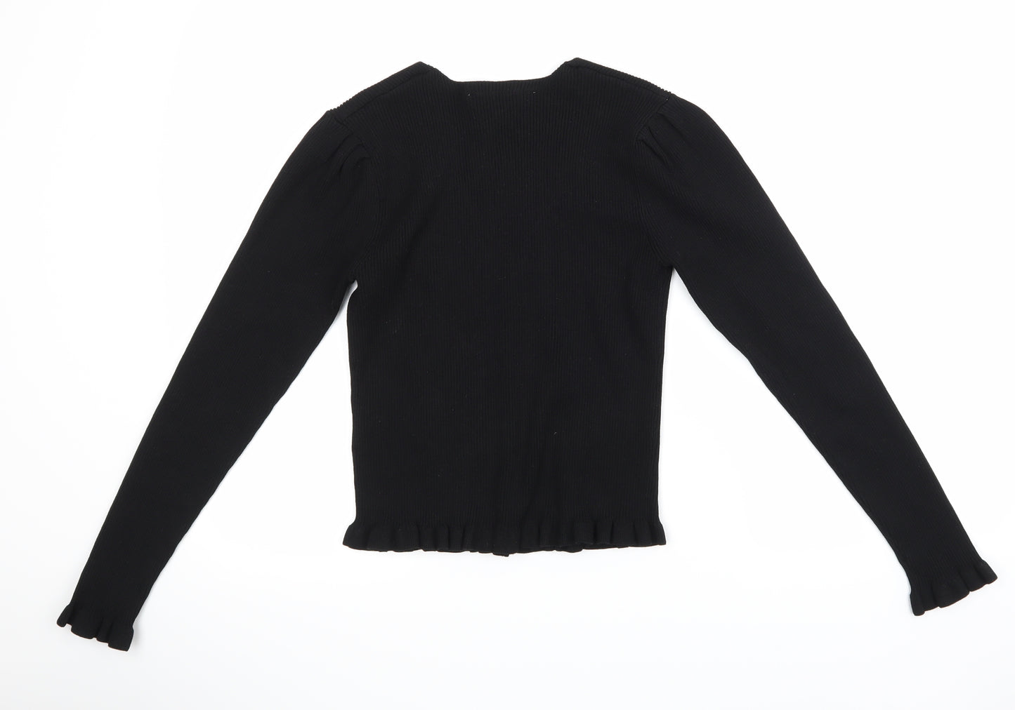 Zara Womens Black  Knit Basic T-Shirt Size M