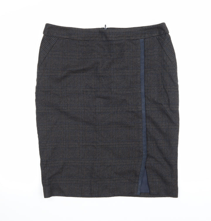 TU Womens Blue Check A-Line Skirt Size 12