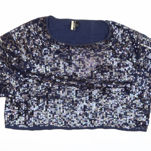 Topshop Womens Blue   Basic T-Shirt Size 4