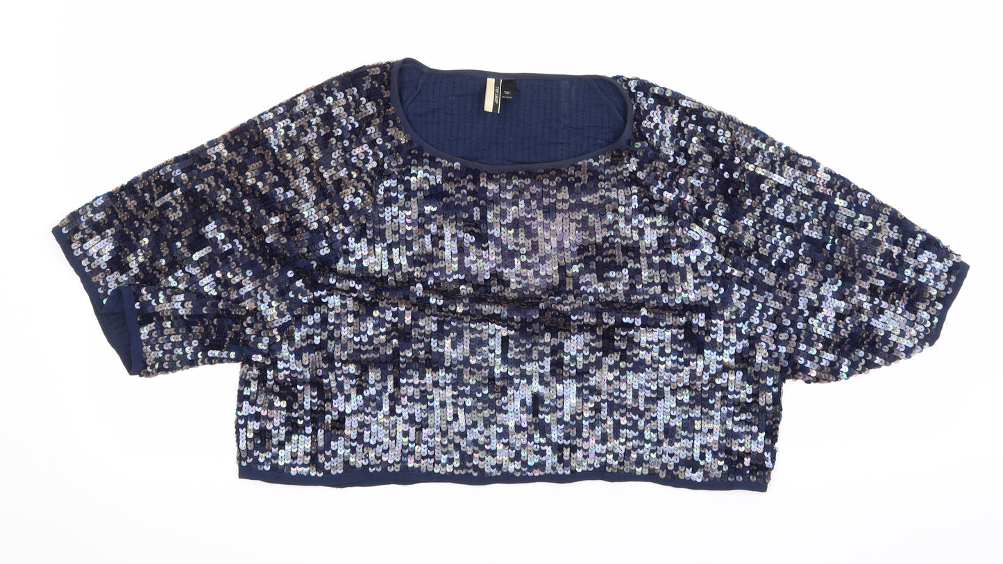 Topshop Womens Blue   Basic T-Shirt Size 4