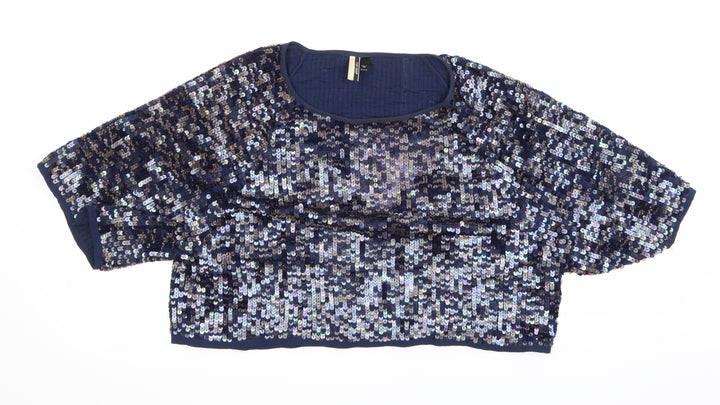 Topshop Womens Blue Basic T-Shirt Size 4