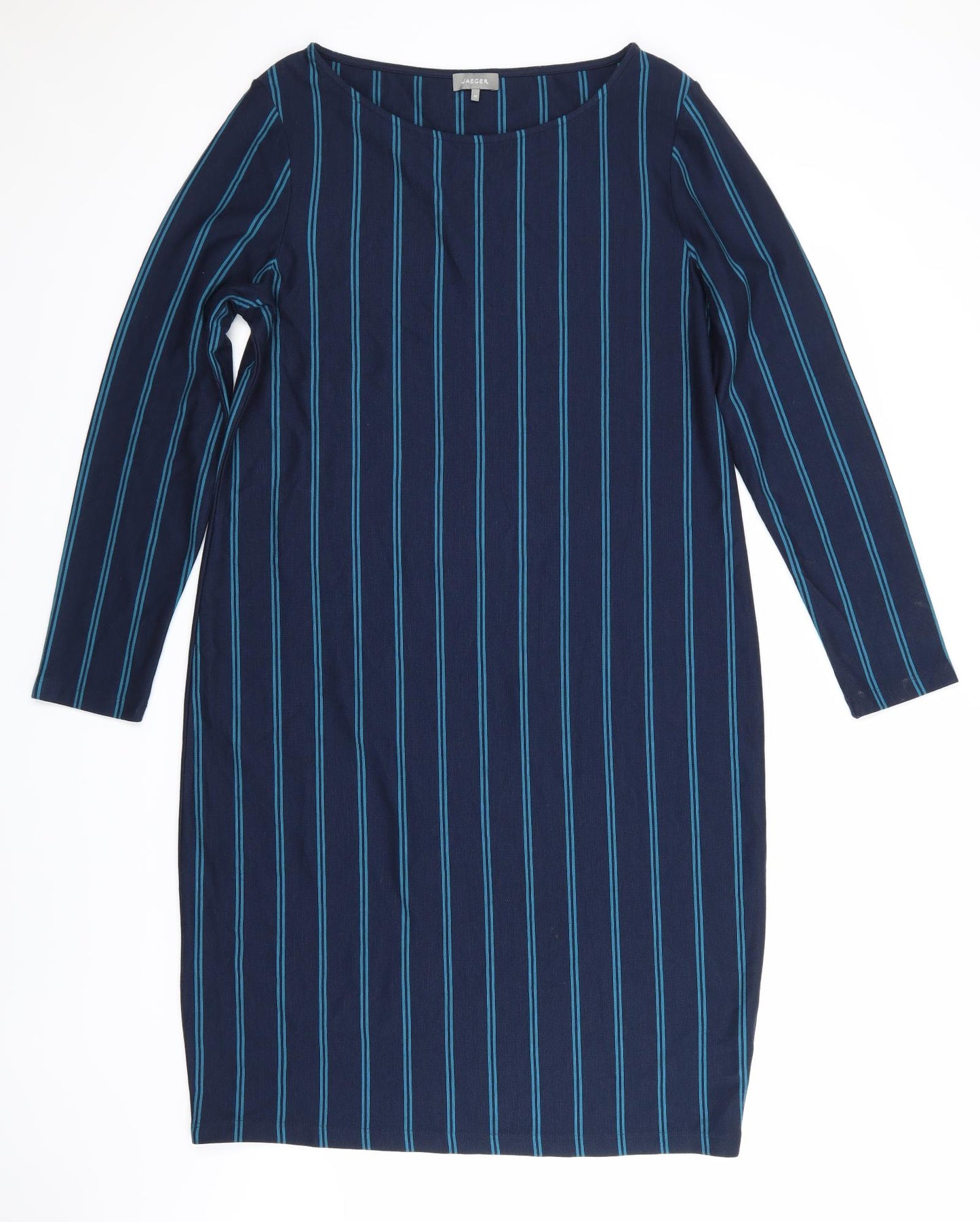 Jager Womens Blue Striped  A-Line  Size M