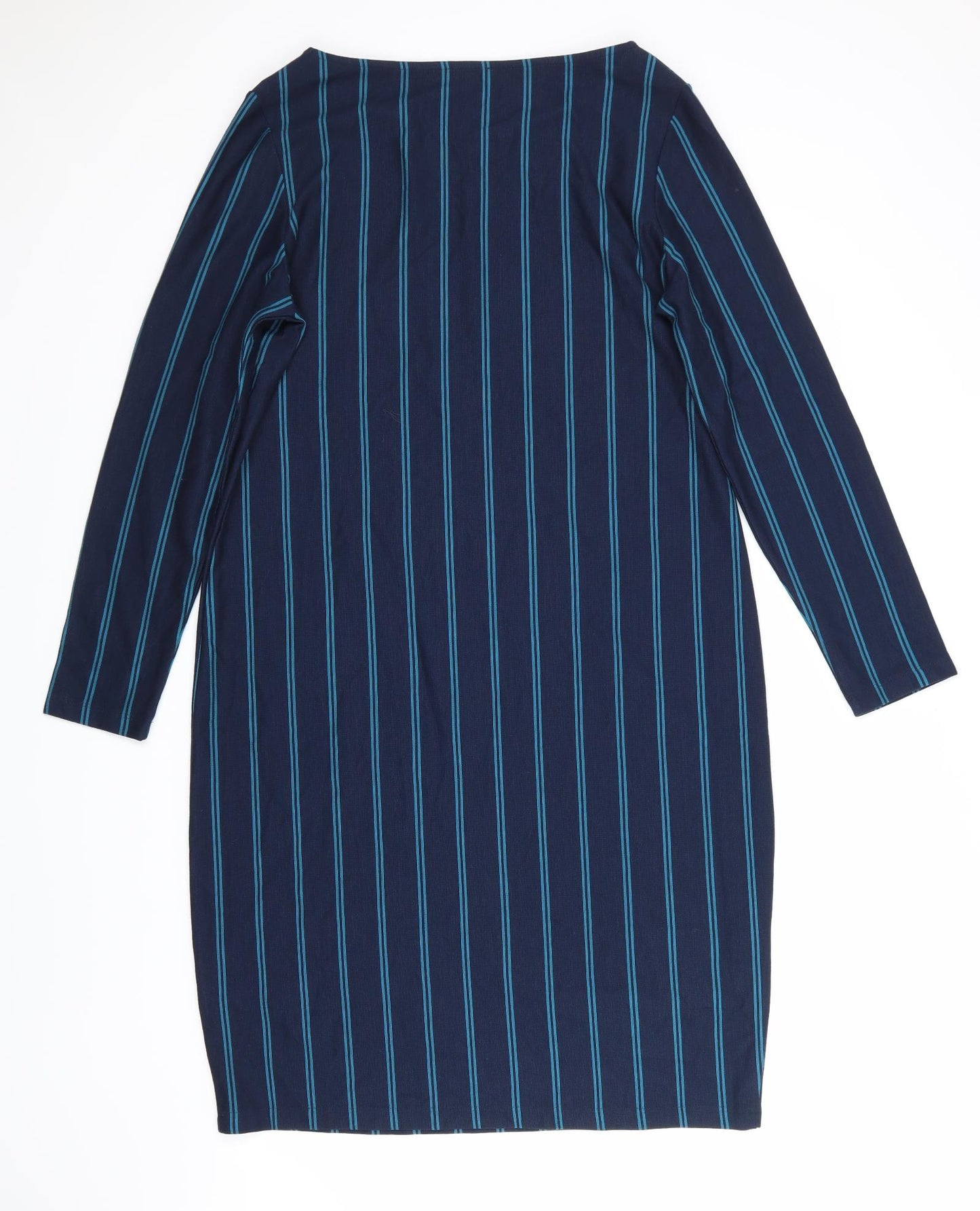 Jager Womens Blue Striped  A-Line  Size M