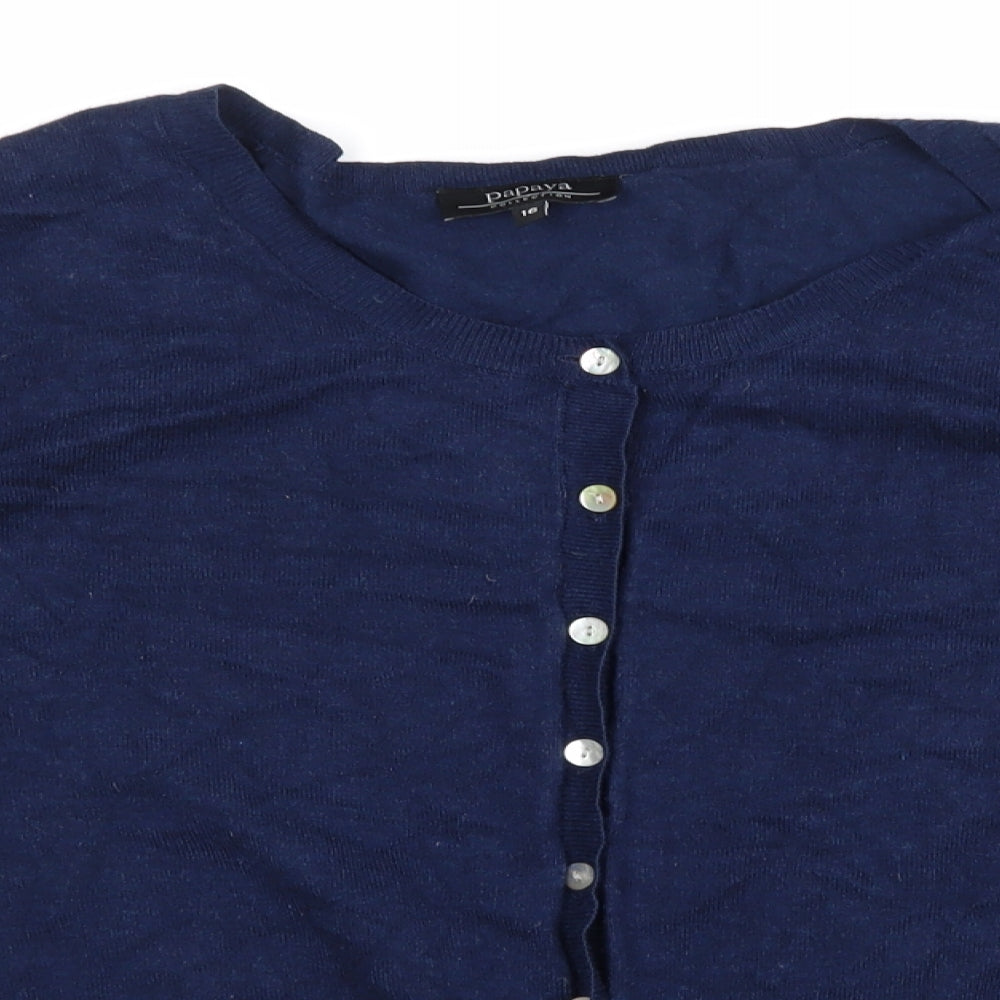 Papaya Womens Blue  Knit Cardigan Jumper Size 14