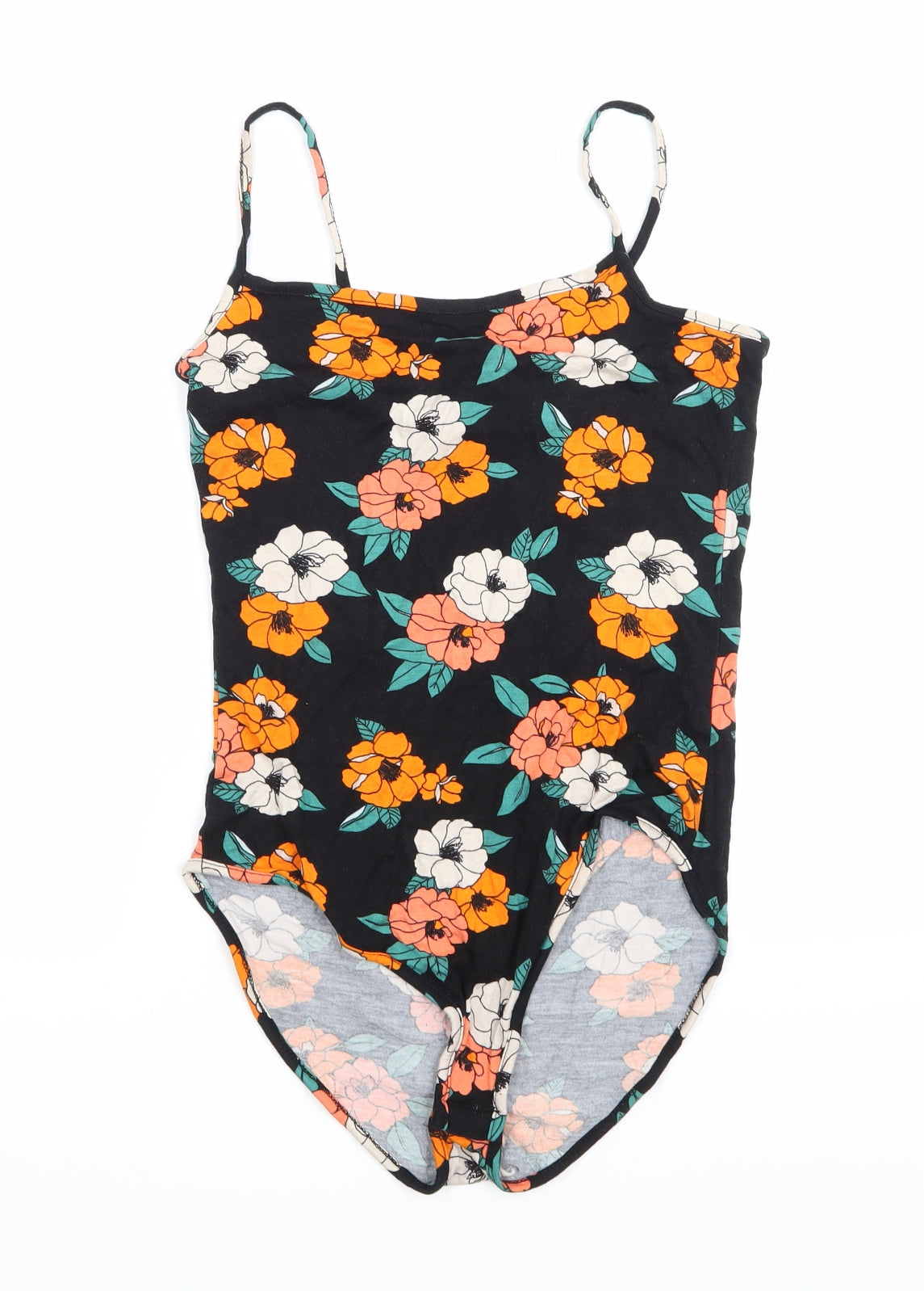 Primark Womens Black Floral  Basic Tank Size 6