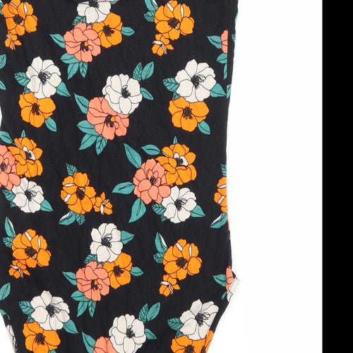 Primark Womens Black Floral  Basic Tank Size 6