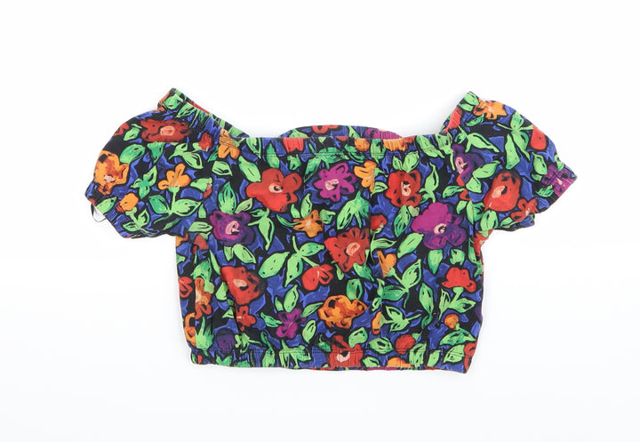 Monki Womens Multicoloured Floral Basic Tank Size XS