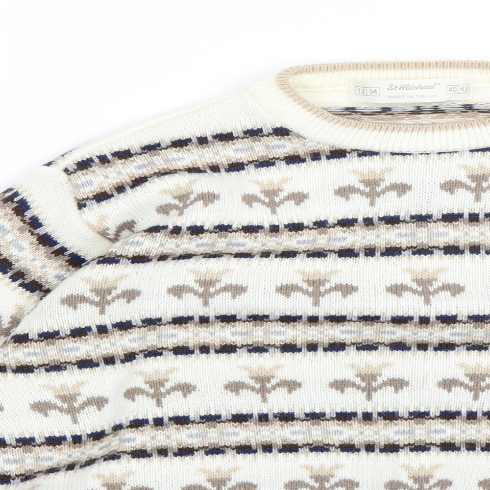 Marks and Spencer Womens White   Pullover Jumper Size 12