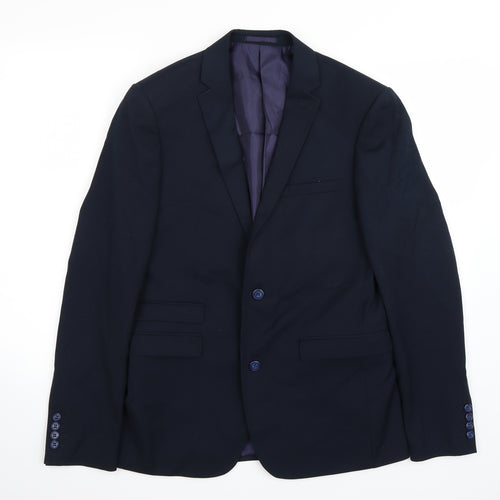 Preworn Mens Blue   Jacket Suit Jacket Size 38