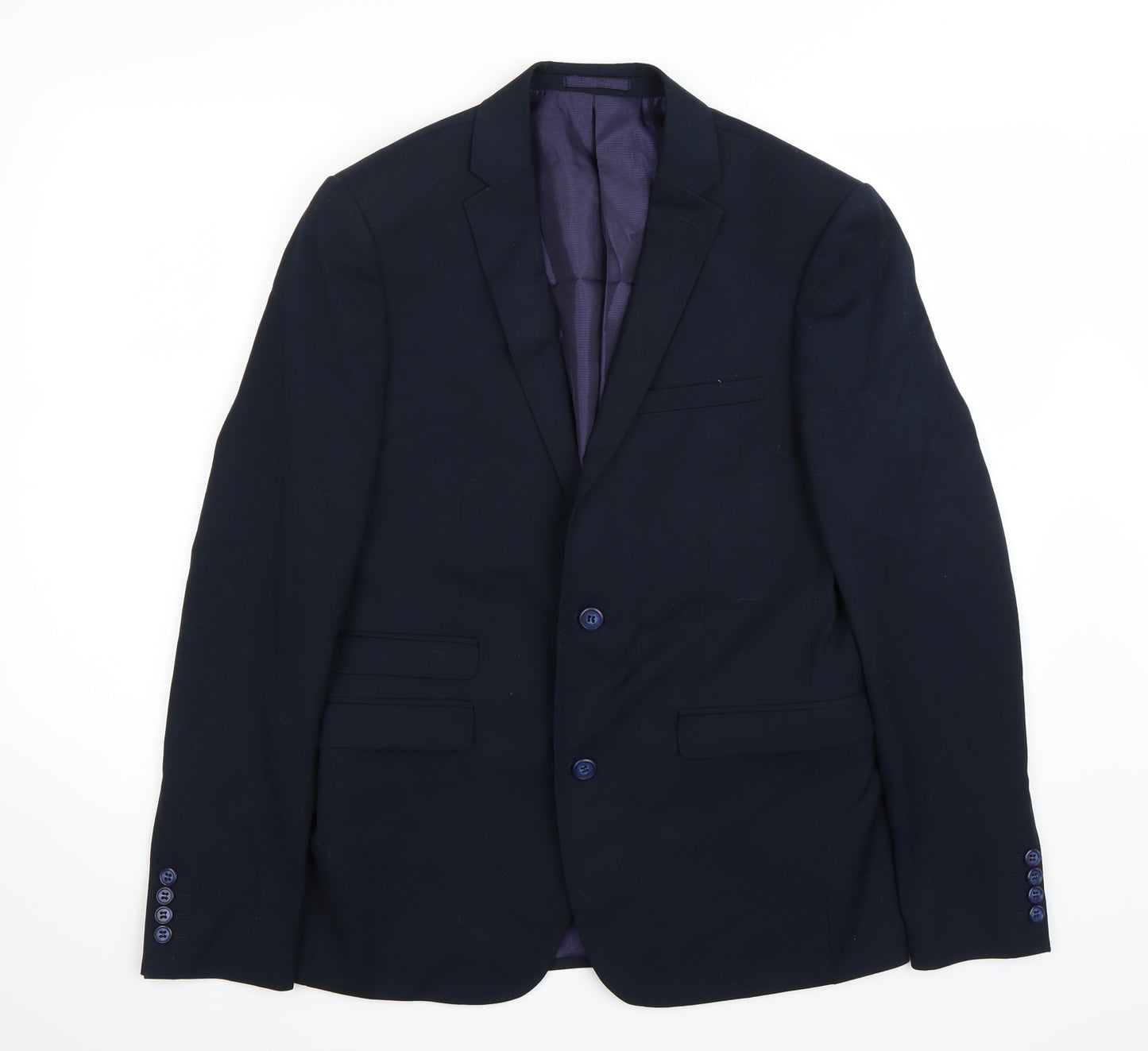 Preworn Mens Blue   Jacket Suit Jacket Size 38