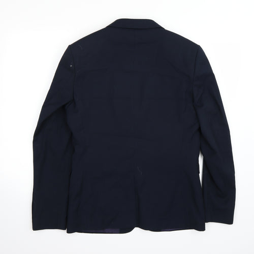 Preworn Mens Blue   Jacket Suit Jacket Size 38