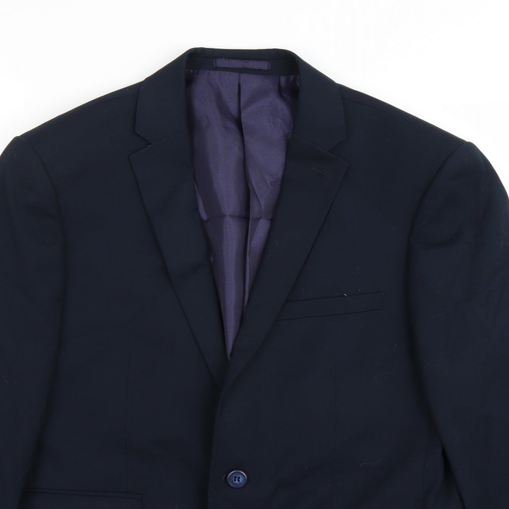 Preworn Mens Blue   Jacket Suit Jacket Size 38