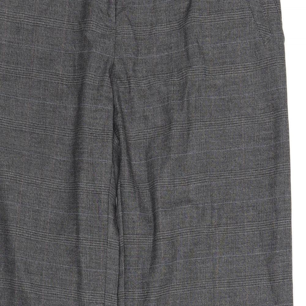 Warehouse Womens Grey Check  Trousers  Size 14 L32 in