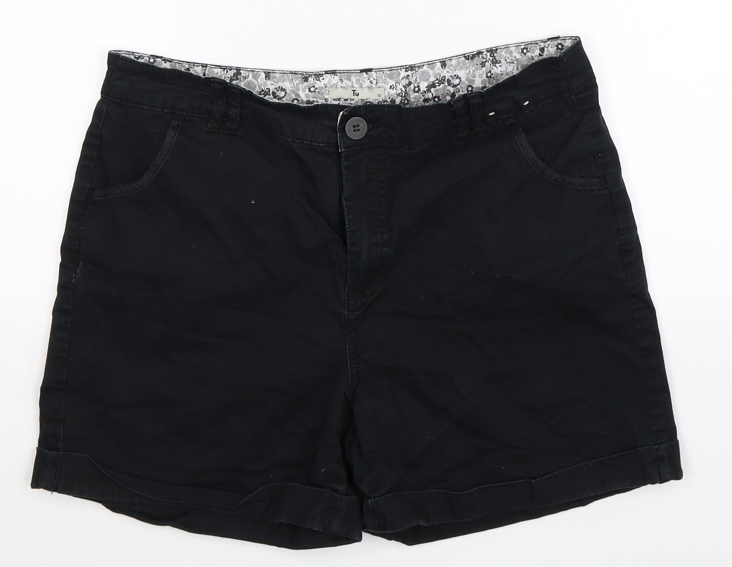 TU Womens Black   Chino Shorts Size 12