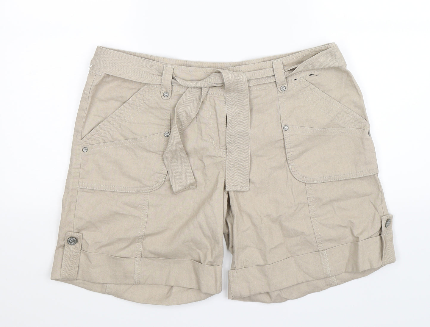Dorothy Perkins Womens Grey  Canvas Bermuda Shorts Size 14