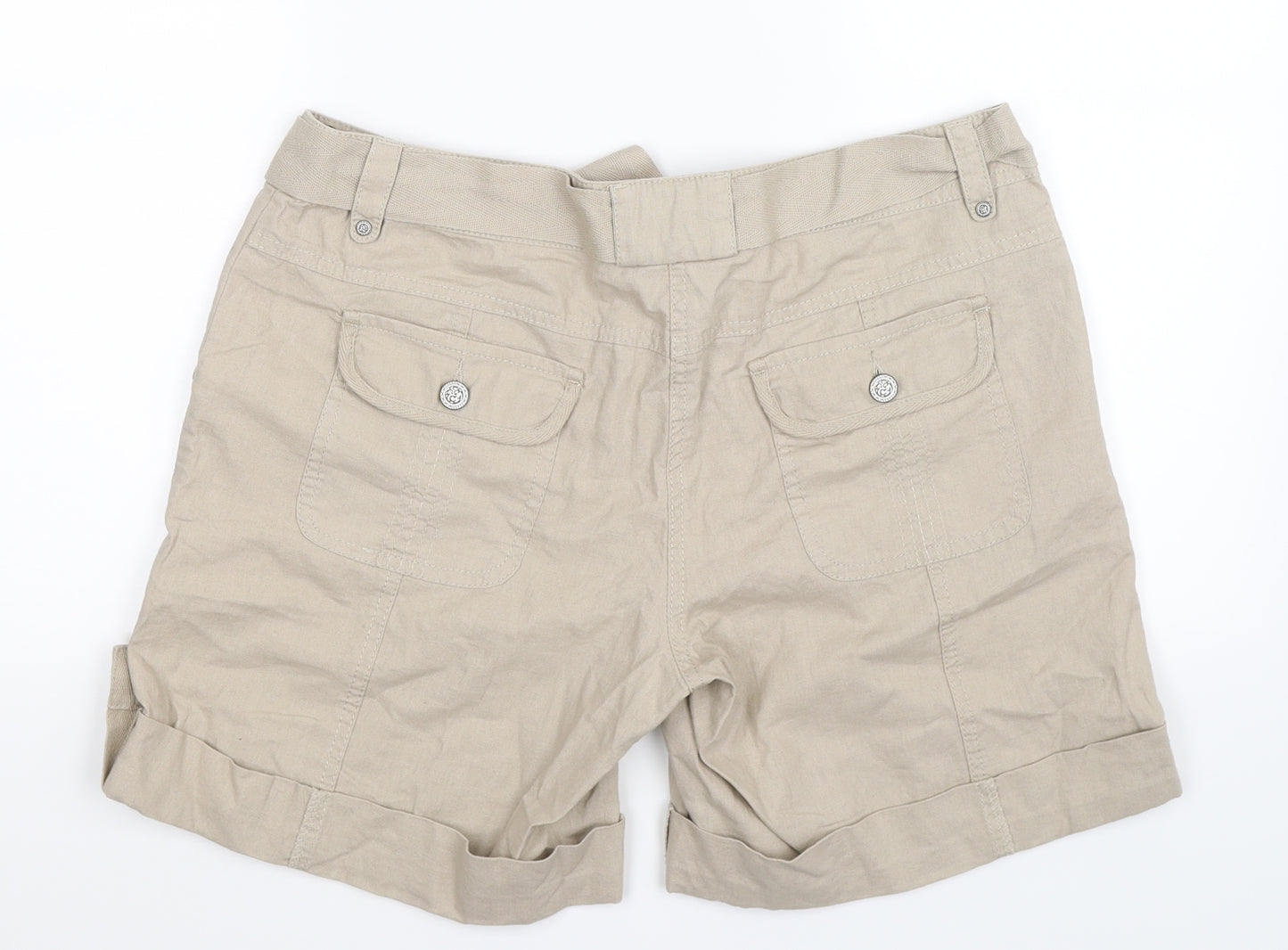 Dorothy Perkins Womens Grey  Canvas Bermuda Shorts Size 14