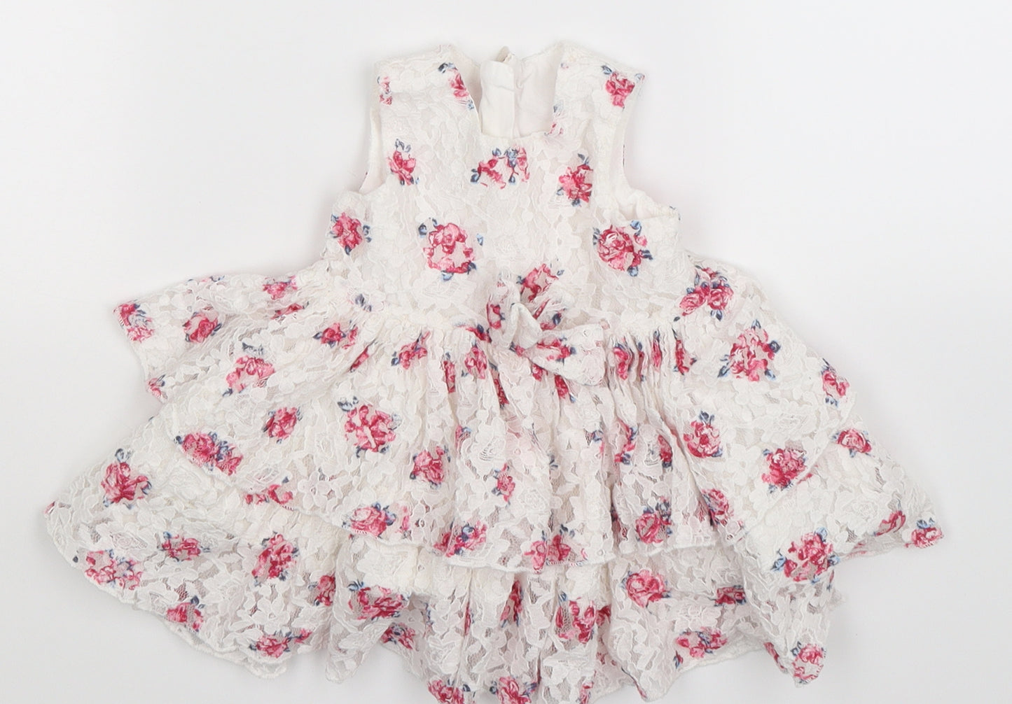 Matalan Girls White Floral  Fit & Flare  Size 3-6 Months