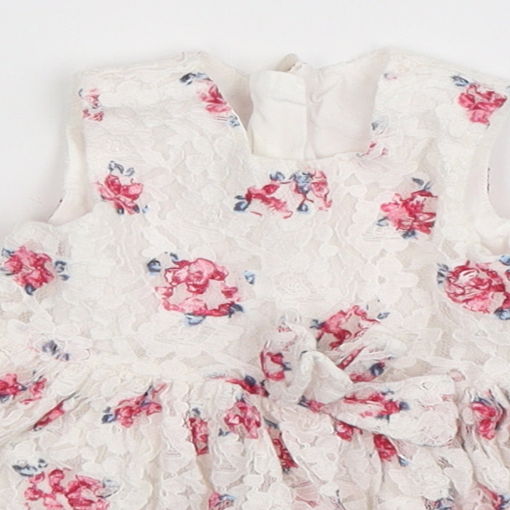 Matalan Girls White Floral  Fit & Flare  Size 3-6 Months